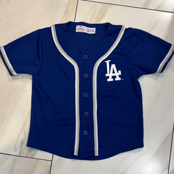 LA Dodgers Genuine Merchandise Blue Button Down LA Dodgers  Kids Shirt size XS - Picture 1 of 7